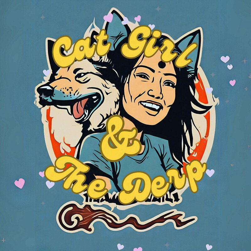 Cat Girl and the Derp sticker